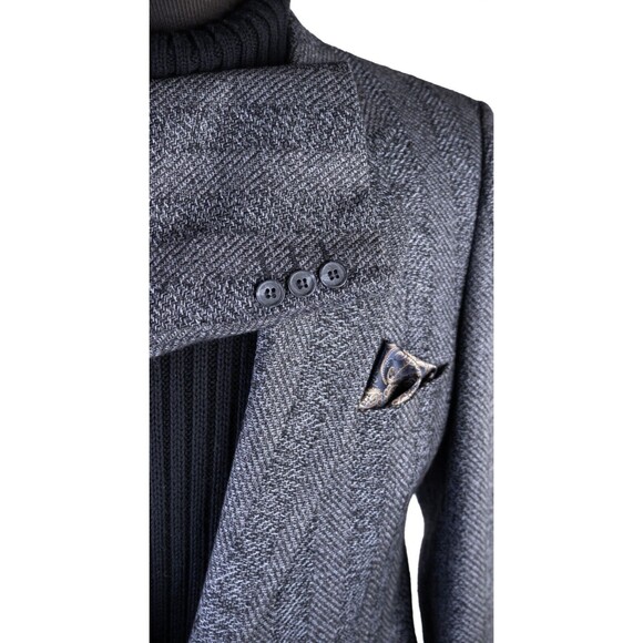 Yves Saint Laurent YSL Mens Size 40R Sport Coat Blazer Vintage Textured Blue EUC - Picture 6 of 14